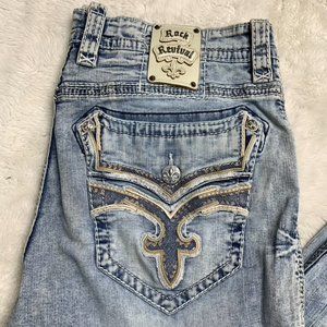 Rock Revival Men's Olen All Straight Jeans Size 38 x 27"